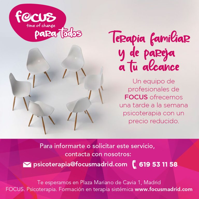 Focus para todos. Terapia familiar y de pareja con un precio reducido